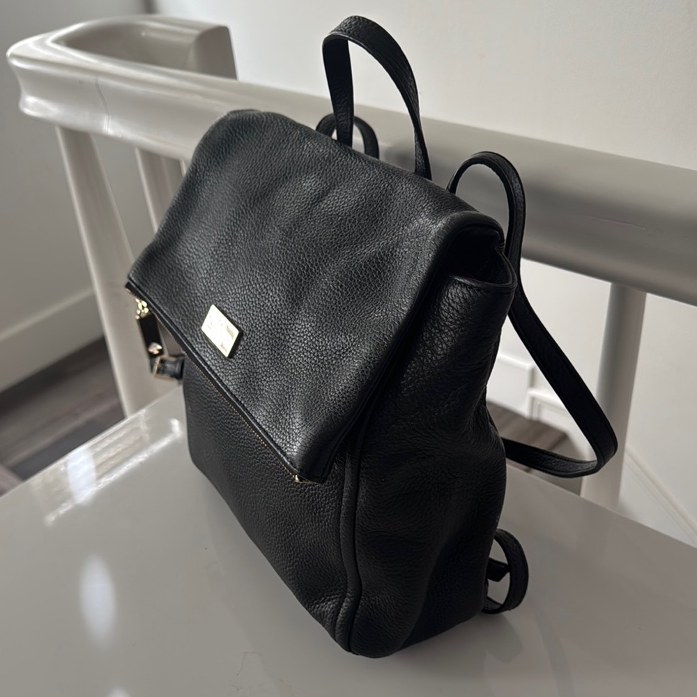 Kate Spade Black Leather Backpack